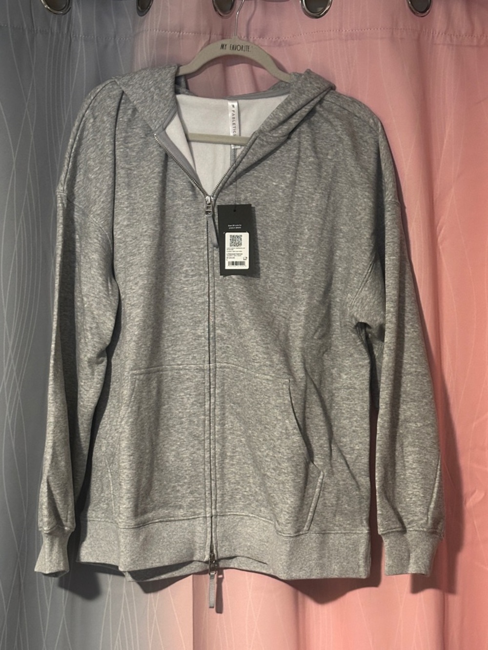 NWT FABLETICS Heather Gray Zip-Up Hoodie